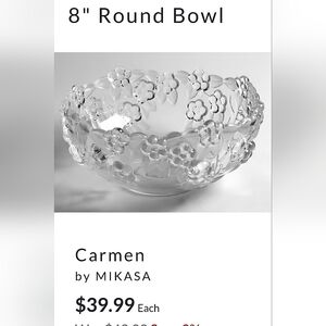 🌸Luscious🇩🇪 "Carmen" 8 5/8" Bowl by Mikasa (2 available each sold separately)